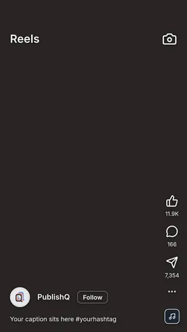 Facebook Reels safe zone template as a transparent PNG: the interface drawn over an empty 1080 by 1920 frame