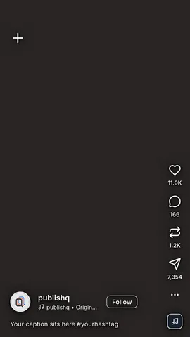 Instagram Reels safe zone template as a transparent PNG: the interface drawn over an empty 1080 by 1920 frame